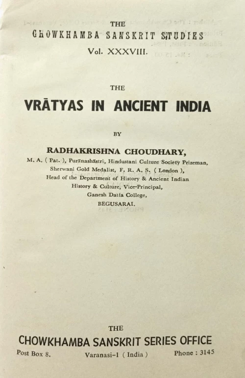 Vratyas in Ancient India